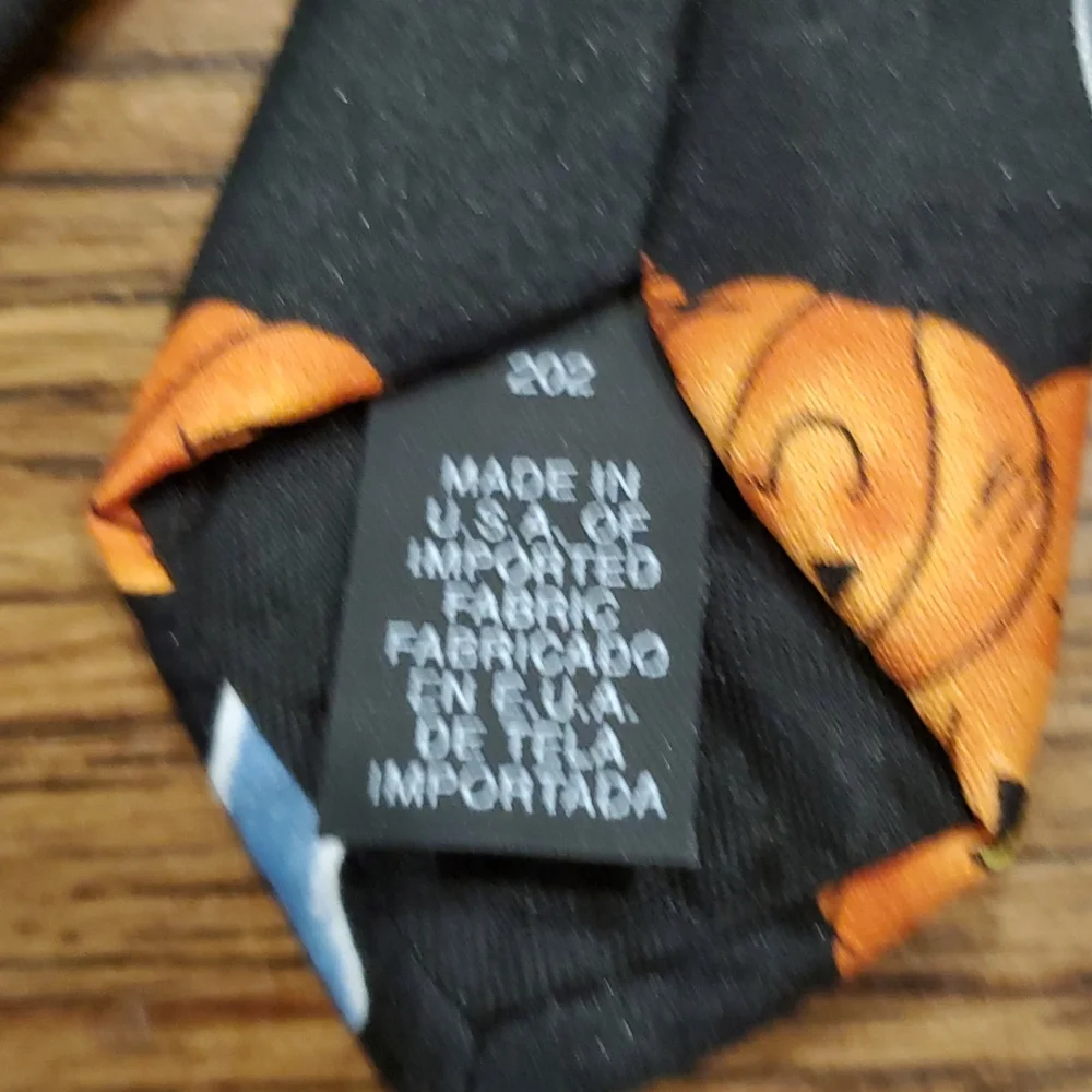 Mens NovelTies black & orange Halloween print tie